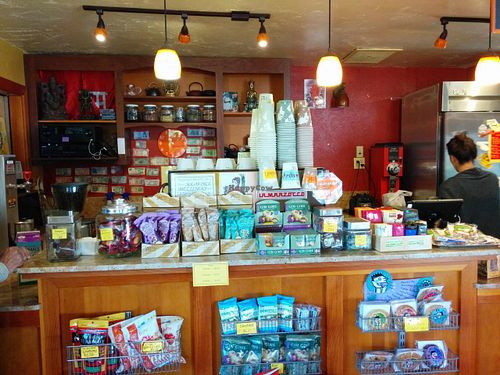 counter at Anjaneya's World Cafe in Watsonville