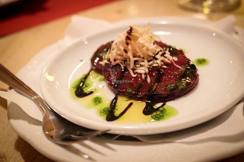 free starter - beetroot with horseradish and pesto at Kraut & Ruben in Bad Hofgastein