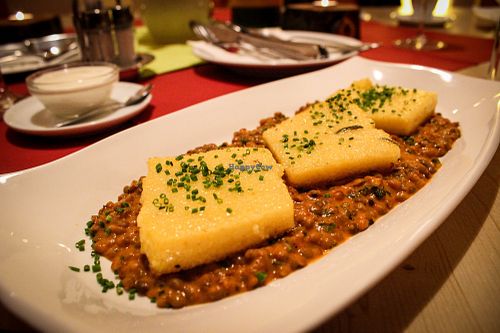 polenta with lentils at Kraut & Ruben in Bad Hofgastein