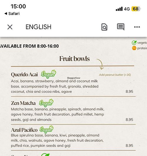 Fruit bowls   at Ola verde in Canarias