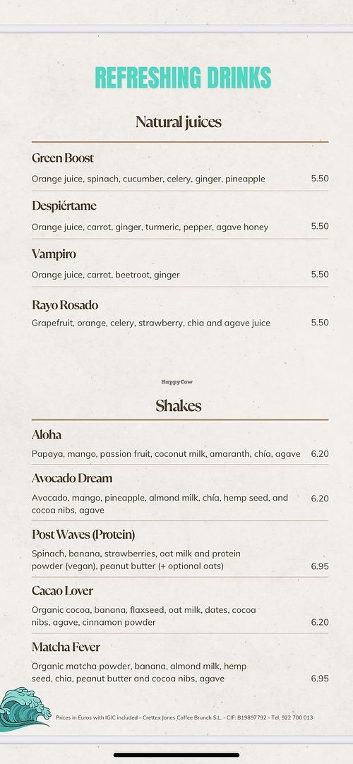 Shakes  at Ola verde in Canarias