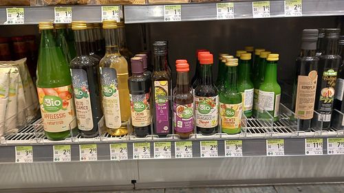 vinegar and sauces at dm drogerie markt in Grad Zagreb