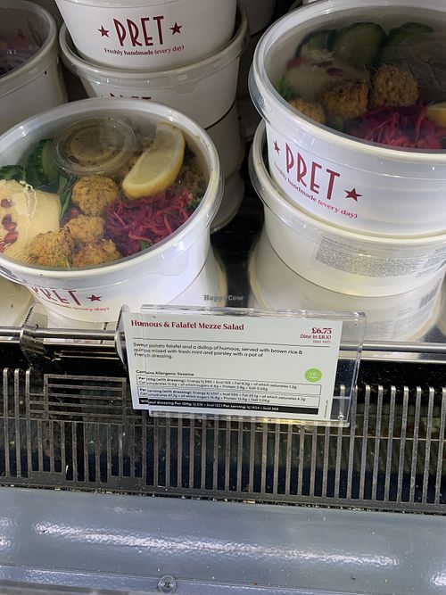 Hummus and falafel salad  at Pret A Manger in London