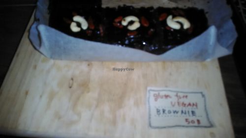 Vegan brownies at Amrita Garden in Chiang Mai