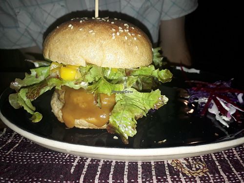 Teriyaki Tempeh Burger at Amrita Garden in Chiang Mai
