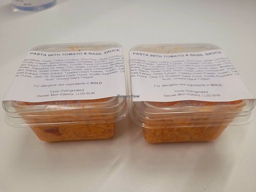 Pasta with Toamto and Basil Sauce Pots. at Becws Môn Bakery in Llangefni