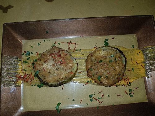 Zucchine ripiene con cicerchie at Bioveggy in Florence