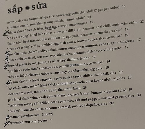 Menu December 2025  at Sap Sua in Denver