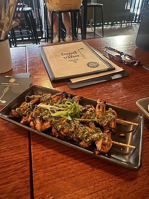 Chimichurri oyster mushies   at My Beer Dealer - Alfred St Bar & Bottlo in Fortitude Valley