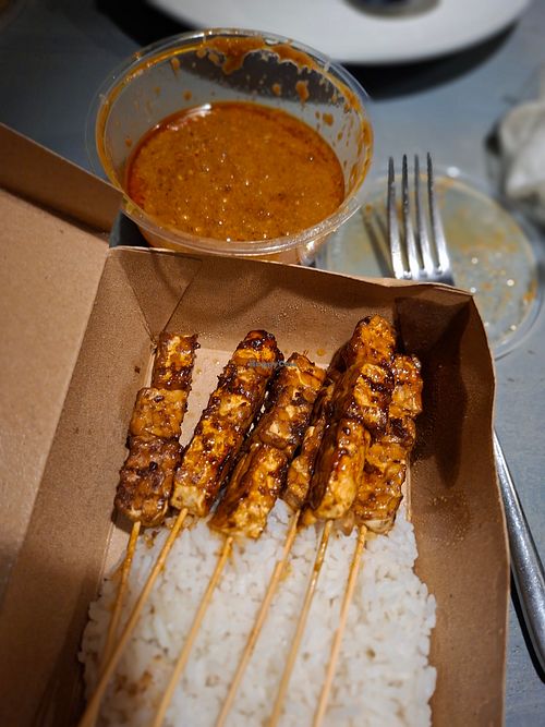 Tempeh sate at Vegemate Bali in Canggu