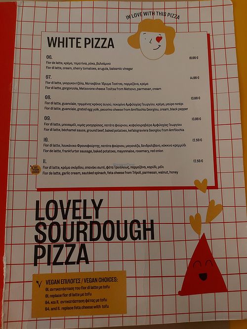 White pizza at Sorntou in Athens