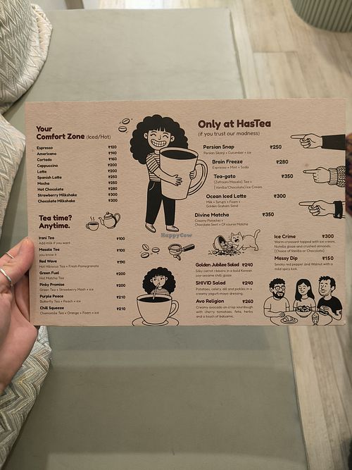 Karte at HasTea Irani Cafe in Mumbai