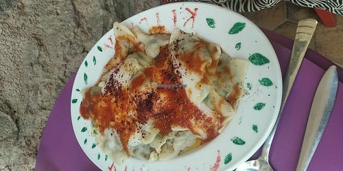 Best Mantı i ever ate at Vegan Community Kitchen in Istanbul