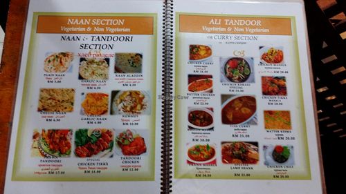 Menu at Al-Madinah in Langkawi