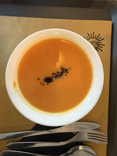 Daily sweet potato soupp  at Mala Terasa in Ljubljana