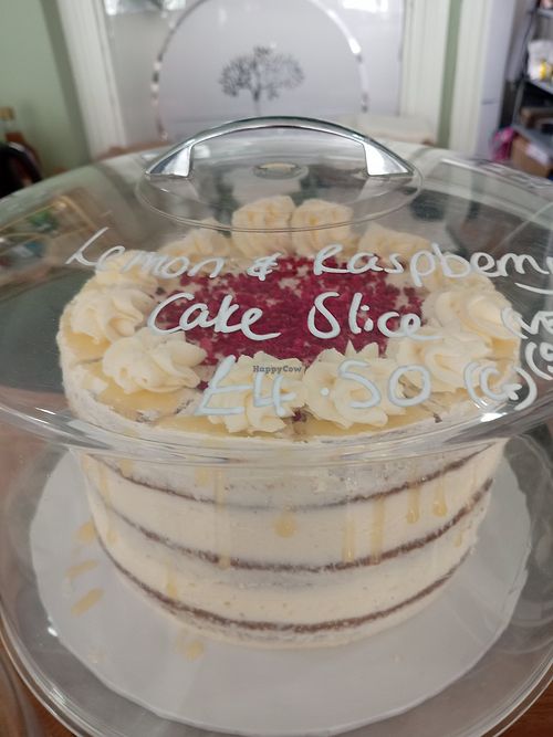 Lemon, raspberry cake at The Tree Rooms in Newcastle Upon Tyne