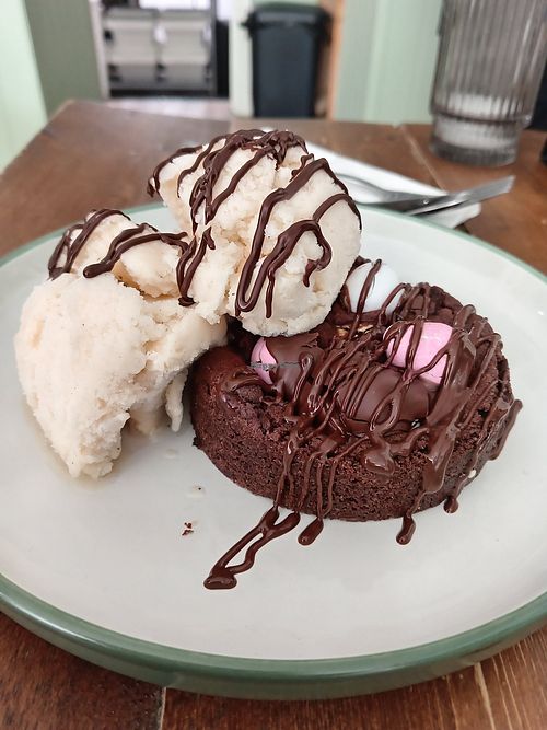 Chickee egg with ice cream at The Tree Rooms in Newcastle Upon Tyne