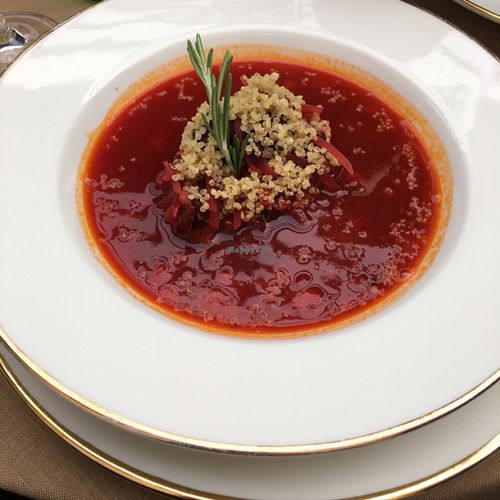 Borsch soup  at Buddha Restorans in Riga