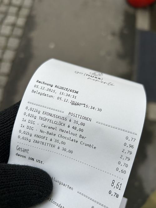 bill  at Genussmomente  in Linz