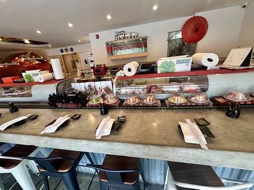 Conveyor-belt train  at Choo Choo Train Sushi in Leonia