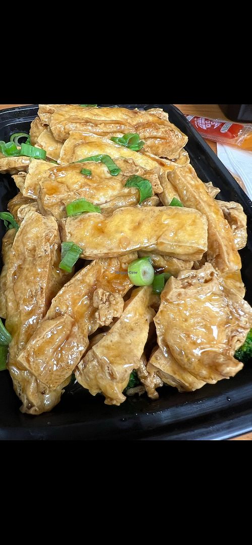 Several different tofu sauces/marinades  at First Wok in Yonkers