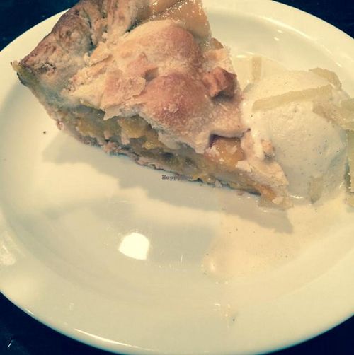 Vanilla Bean Peach Pie with Ginger Ice Cream at Modern Love in Omaha
