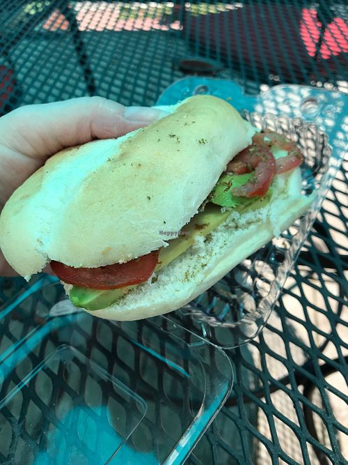 avocado sandwich   at Aroma Coffee Art Gallery in Hammondsport