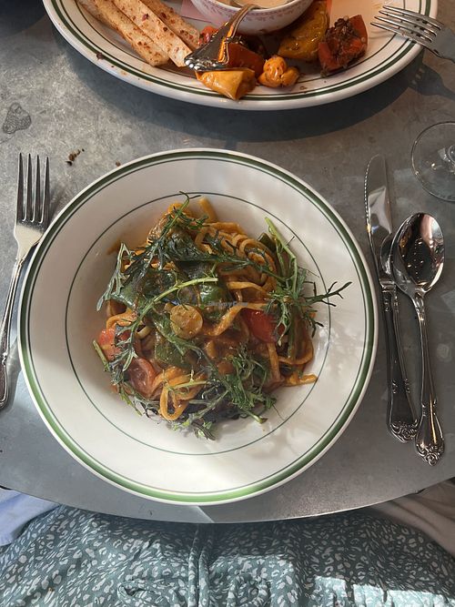 Vegan curry pasta they offered to make! Delicious   at Sister Restaurant in Dallas