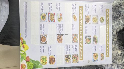 Menu 3/4 at Tilly Vegan in Ho Chi Minh City