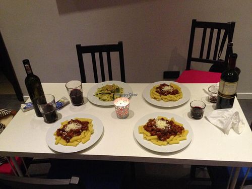 Pasta with zucchini and bolognese  at Kubek I Olowek in Warsaw