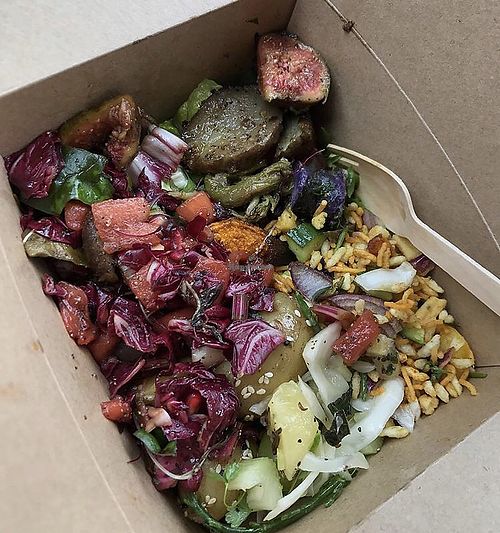 small takeaway salad  at Kemis Pontcanna in Cardiff