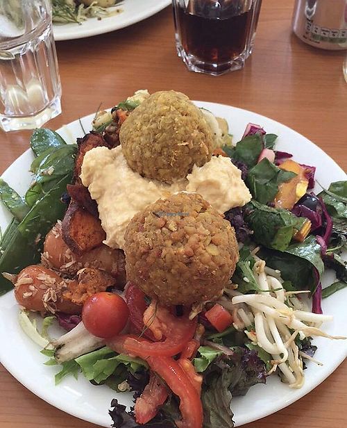 small salad with falafel and humous  at Kemis Pontcanna in Cardiff