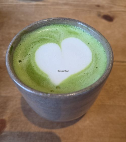 Oat matcha latte at Kūbō Garden in London