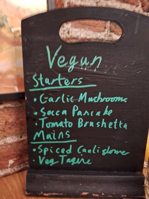 Vegan menu at Chopping Block At Walmgate Ale House in York
