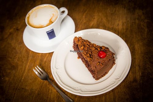 vegan chocolate cake at Rauda Husid in Eyrarbakki