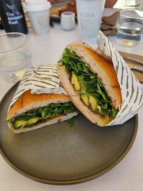 Tomato, Avo, onion jam on Gluten Free toasted Turkish Bread at Sora Café in Dunsborough