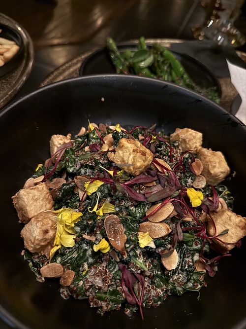 Kale Ceaser with tofu and side of broccolini   at Mojave Gold in Yucca Valley