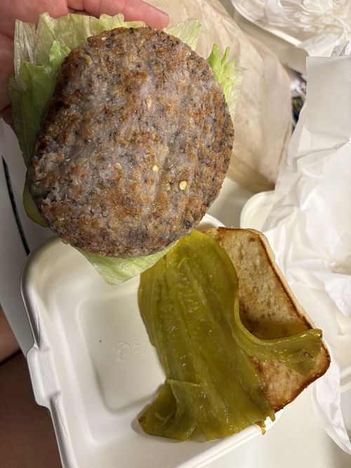 Taro burger   at Cool Cat Express in Lahaina
