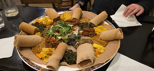 Vegan option of the vegetarian platter for 3 people (enough for at least 4 or even 5 people) at Jambo in Footscray