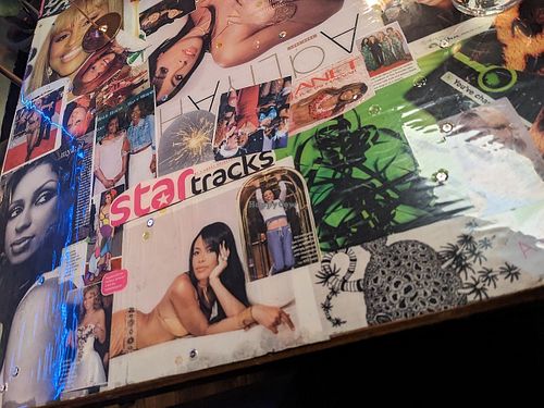 Each table has a '90-icons collage at Hail Mary in Asheville