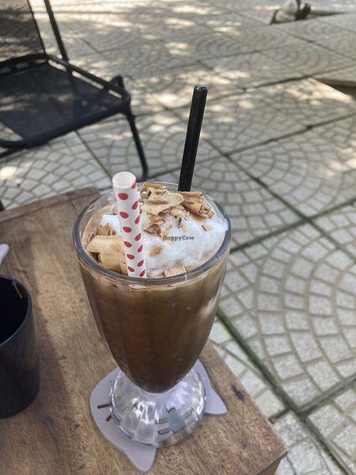 Coconut coffee!  at Jack's Cat Cafe in Da Nang
