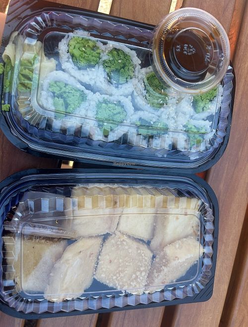 brocolli roll and vegan agedashi tofu   at Katsumi Sushi in Berkeley
