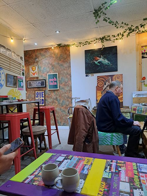 cosy cave at Mug Life Crisis at Mug Life Crisis – Matcha & Coffee + Board Game Café in Blackpool
