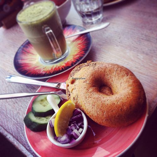 vegan 'tuna' bagel at Bagels & Beans - Keizersgracht in Amsterdam