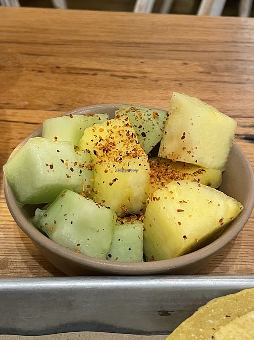Seasonal fruit with tajin  at Bartaco in Charleston