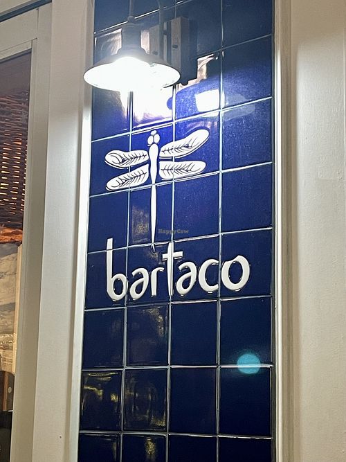 Sign by the front door  at Bartaco in Charleston