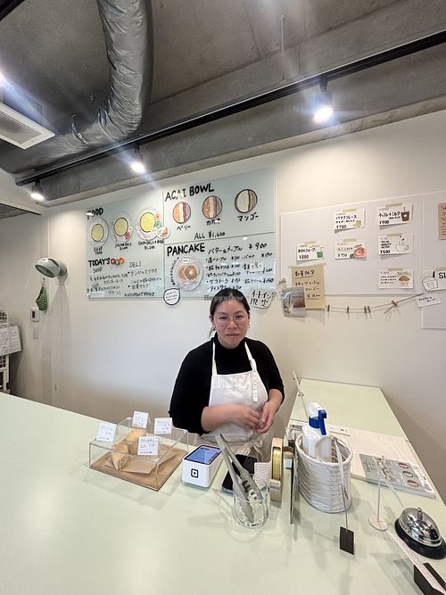 Interior with a vegan chef  at Vechill in Nagano