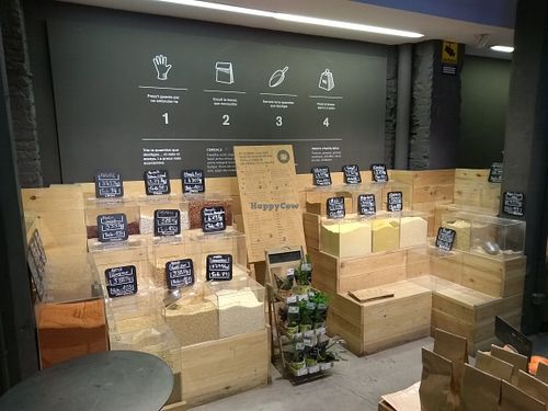 Bulk section of the shop. Expensive ... at OBBIO Food in Barcelona