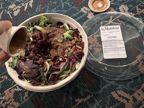 Salad with ingredients listed clearly on label  at MCO - La Madeleine in Orlando