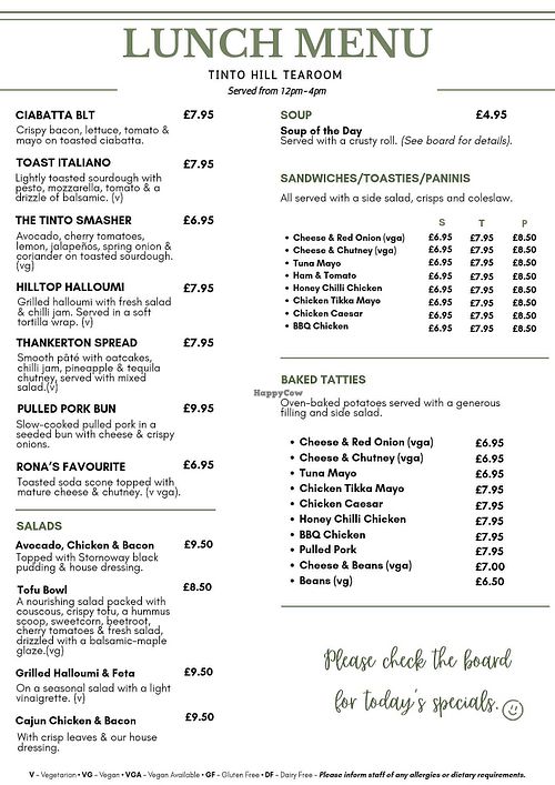 Tinto Smasher / Tofu Bowl / Soup  at Tinto Hill Tearoom in Biggar
